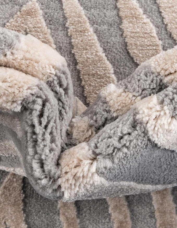 Unique Loom Finsbury Collection Area Rug - Meghan (3' 3" x 5' 3" Rectangle, Gray and Ivory)