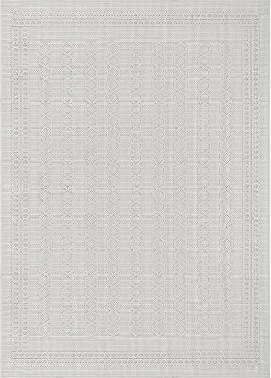Micro Loop Indoor Rug White 8x10 Boho Geometric Neutral Area Rugs for Living Room Soft Luxury Modern Low and High Pile Durable Stain Resistant Non-Shedding Indoor Area Carpet 8 x 10