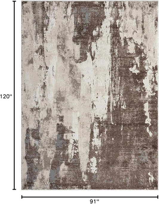 LUXE WEAVERS Euston Collection 7681 Brown 8x10 Modern Abstract Area Rug