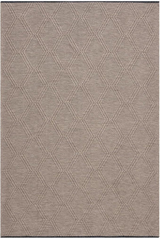 LUXE WEAVERS Modern Farmhouse Brown 9x12 Washable Area Rug, Anti-Slip Diamond Pattern Carpet