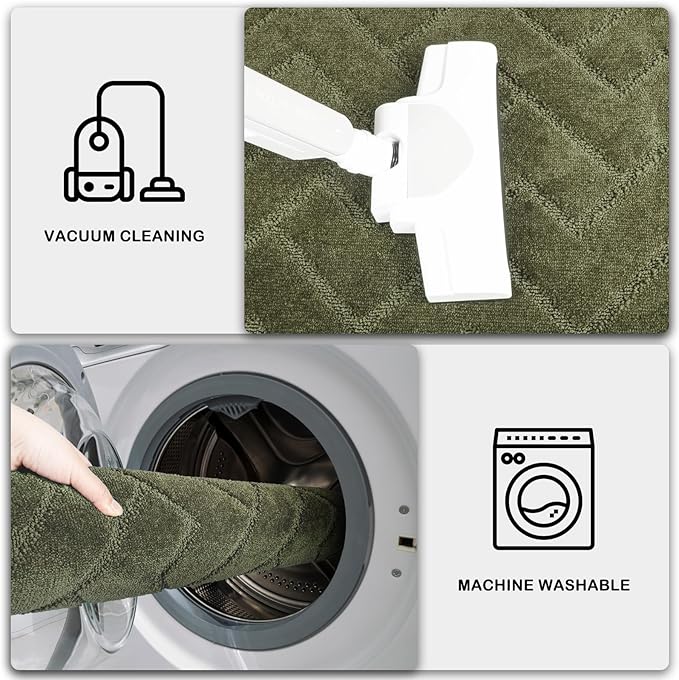 PURRUGS Dirt Trapping Door Mat 20" x 31.5", Non-Slip Machine Washable Entry Rug, Shoe Scraper, Dog Doormat, Super Absorbent Welcome Mat for Front & Back Door, Muddy Wet Shoes & Paws, Sage Green