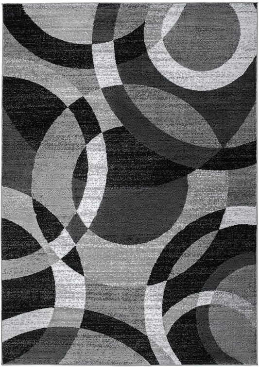 Rugshop Contemporary Abstract Circles Perfect for high Traffic Areas of Your Living Room,Bedroom,Home Office,Kitchen Area Rug 12' x 15' Gray