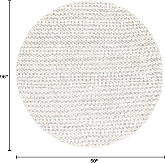 SAFAVIEH Natura Collection Area Rug - 5' x 8' Oval, Ivory, Handmade Wool Blend, Textured Design, Ideal for Living Room, Bedroom, Dining Space (NAT620A)