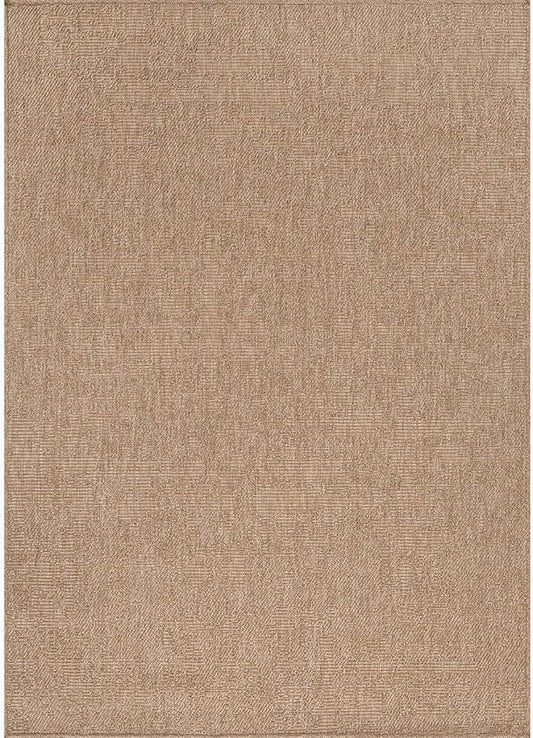 CAMILSON Easy Jute Rug 8x10, Indoor Outdoor Natural Color Fiber Area Rugs for Living Room Patio and Kitchen Rug, Solid Boho Woven Design, Easy-Cleaning, Washable Outside Carpet Alfombras (8 x 10)