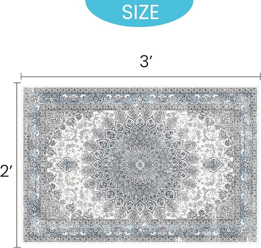 2’x3’ Entry Rug Welcome Mat Small Washable Indoor Door Rug Front Door Mat Non-Slip Blue