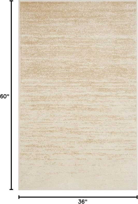 SAFAVIEH Area Rug 3x5 - Adirondack Collection - Champagne & Cream, Modern Ombre Design, Non Shedding & Easy to Clean, Ideal for Living Room, Bedroom, Office, Dining Space (ADR113W)
