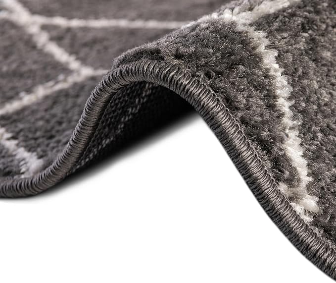 Unique Loom Trellis Frieze Collection Area Rug - Geometric (3' Square, Dark Gray/ Ivory)