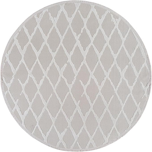 Modern Indoor Rug Diamond 4 Round Area Rugs for Living Room Luxury Kitchen Bedroom Durable Soft Geometric Durable Low and High Pile Stain Resistant Non Shedding Area Carpet 4 Round