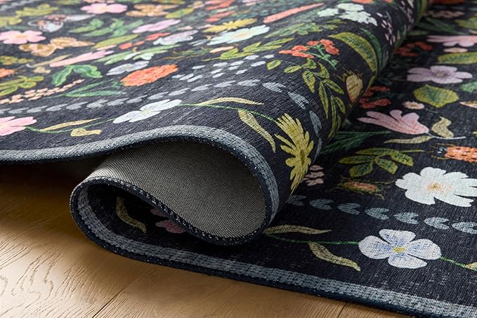 Loloi Rifle Paper Co. Canopy Collection CNP-04 Black 2'-3" x 3'-9" Accent Rug