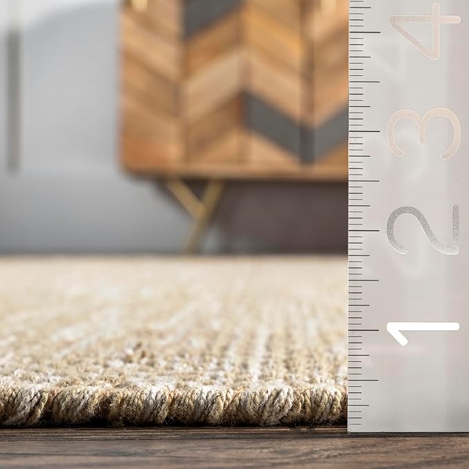 nuLOOM Alessi Solid Farmhouse Cotton Area Rug, 6x9, Beige