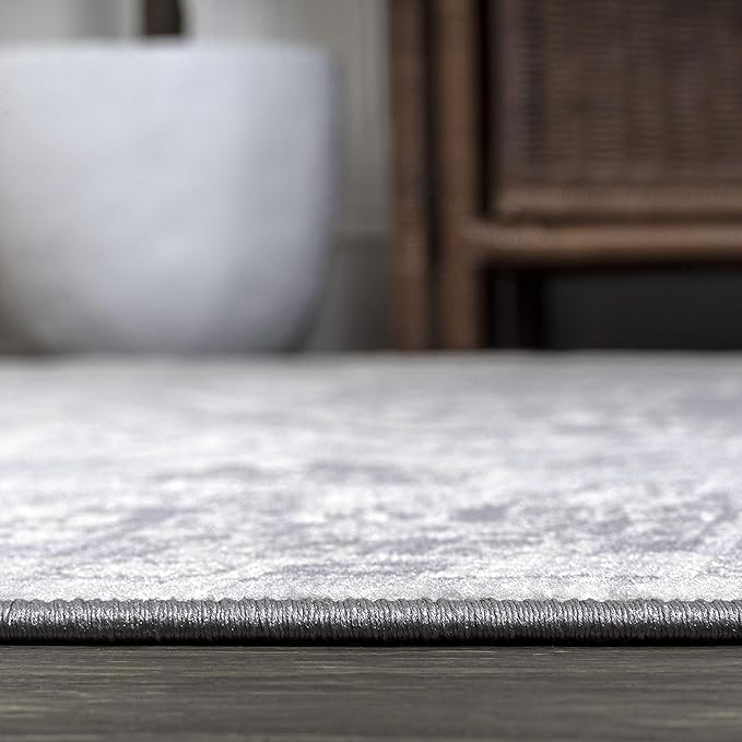 JONATHAN Y Modern Vintage Medallion Light Grey 6' Round Indoor Area Rug, Country, Floral, Easy-Cleaning for Living Room, Bedroom, Kitchen, Pet Friendly, Non-Shedding (MDP108B-6R)