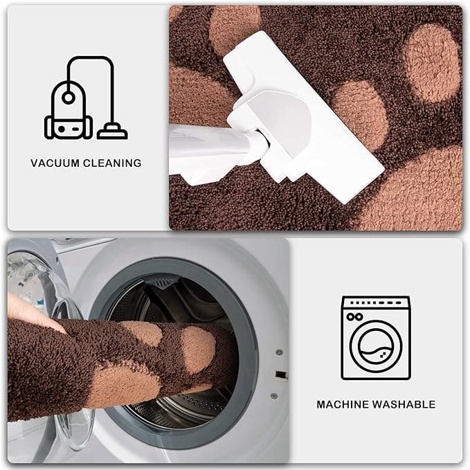 PURRUGS Dirt Trapping Door Mat 32" x 70", Non-Skid/Slip Machine Washable Microfiber Entryway Rug, Dog Doormat, Super Absorbent Welcome Mat for Muddy Wet Shoes and Paws, Brown