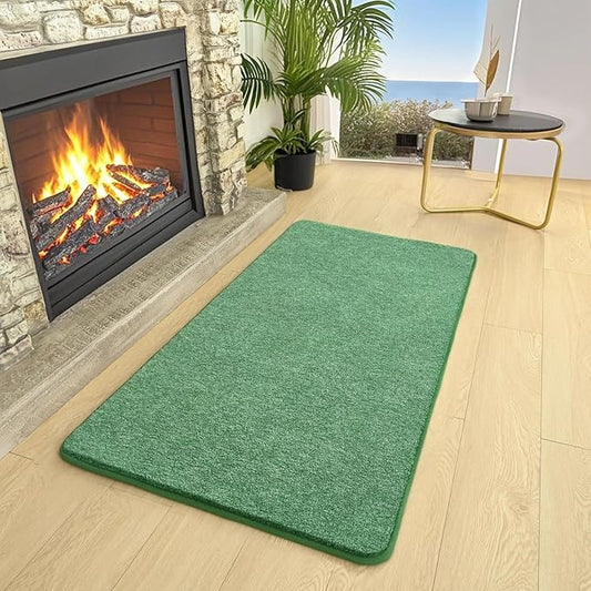 AROGAN Small Washable Area Rugs for Bedroom, 2×4 Runner Rug with Memory Foam for Hallway, Non Slip Fluffy Carpet Indoor Rug Runner for Kitchen, Bedside, Entryway Bathroom Home Decor, Matte Green