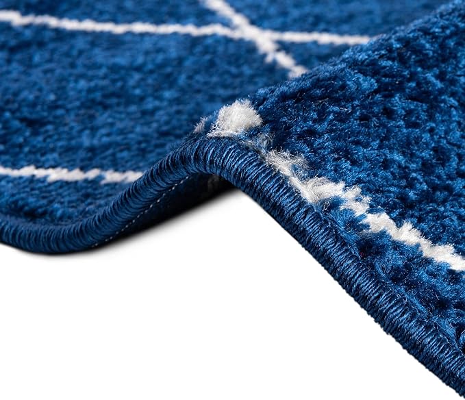 Unique Loom Trellis Frieze Collection Area Rug - Geometric (10' x 13', Navy Blue/ Ivory)