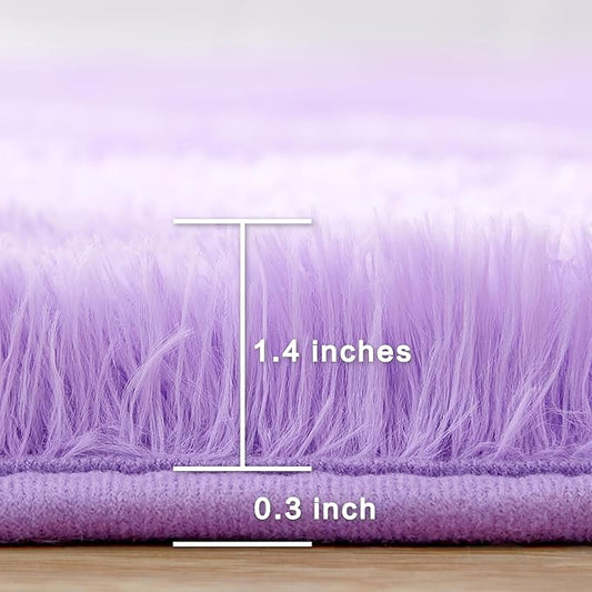 Andency 8x10 Area Rugs for Living Room, Purple Non-Slip Fluffy Soft Large Shag Bedroom Carpet, Big Indoor Thick Nursery Rug for Kids Dorm Home Decor Aesthetic