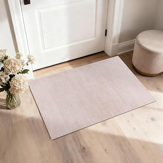 Pink Small Rug for Kitchen Bathroom, Boho Abstract Modern Washable Non Slip Area Rugs for Girls Bedroom Kids Room 3x5