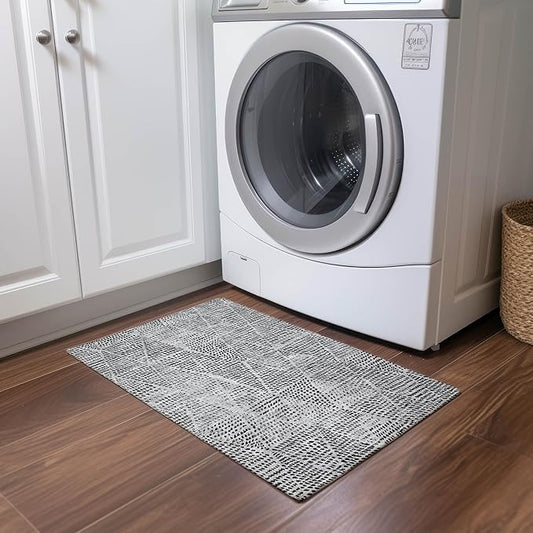 Addison Rugs Chantille ACN591 Pewter 1'8" x 2'6" Indoor Outdoor Area Rug, Easy Clean, Machine Washable, Non Shedding, Bedroom, Living Room, Dining Room, Kitchen, Patio Rug