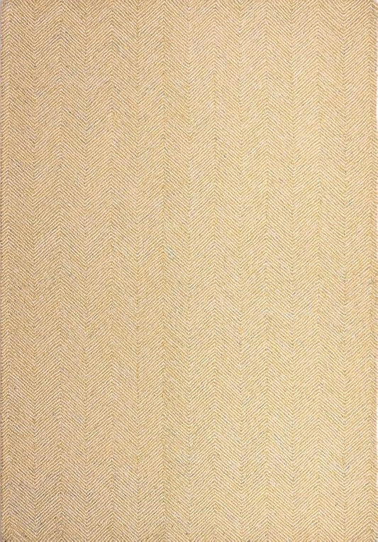 Modern Herringbone Chevron Collection Handcrafted Wool Area Rug - Durable, Zigzag Pattern, for High Traffic, Contemporary Design for Living Room, Bedroom, Dining Room Decor (Butter Yellow, 5' round)