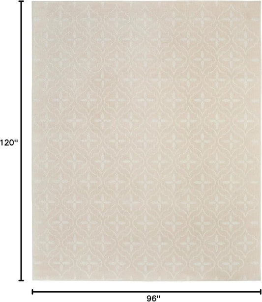 Nourison Home Nourison Essentials Ivory Beige 8' x 10' Area Rug - Easy Clean, Non Shedding, Bed Room, Living Room, Dining Room, Kitchen (8' x 10')