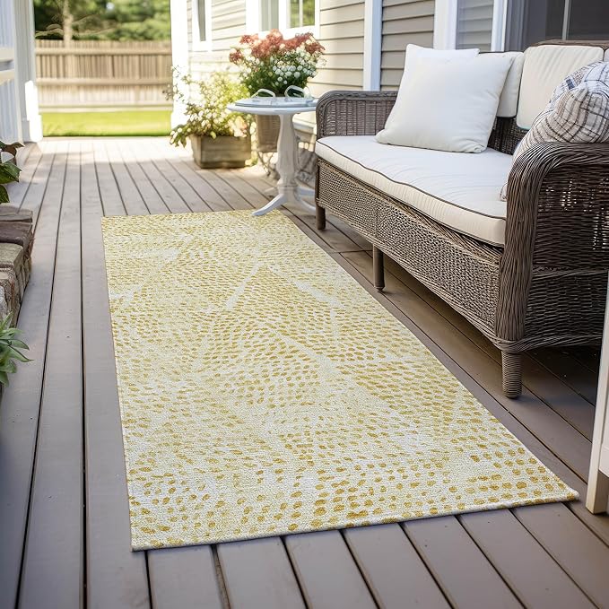 Addison Rugs Chantille ACN591 Wheat 2'3" x 7'6" Indoor Outdoor Hallway Runner Rug, Stain Resistant Washable Kitchen Area Carpet for Bathroom, Laundry and Bedroom Rug