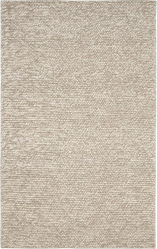 SAFAVIEH Natura Collection Area Rug - 4' Square, Beige, Handmade Wool Blend, Textured Design, Ideal for Living Room, Bedroom, Dining Space (NAT620B)