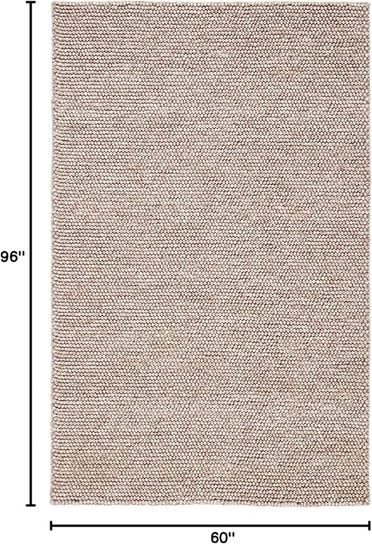 SAFAVIEH Area Rug 5x8 - Natura Collection - Brown, Handmade Wool Blend, Textured Design, Ideal for Living Room, Bedroom, Dining Space (NAT620T)
