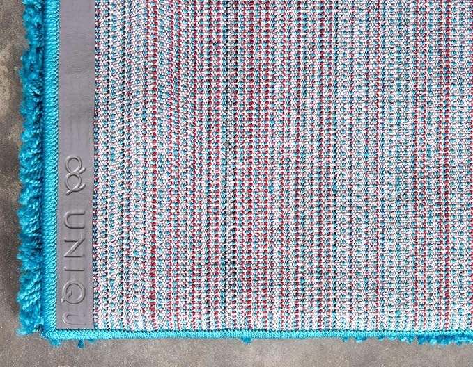Unique Loom Solid Shag Collection Area Rug (8' x 10' Rectangle, Turquoise)