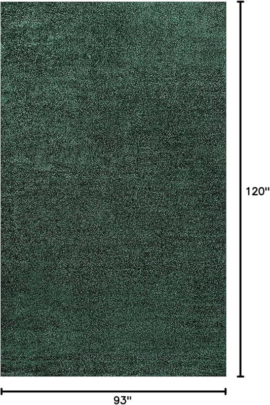Eyely UES100L-8 Supersoft Haze Solid Low-Pile Indoor Area Rug Casual;Contemporary;Solid;Traditional, Bedroom, Kitchen, Living Room, Easy-Cleaning, Non-Shedding, 8 X 10, Emerald