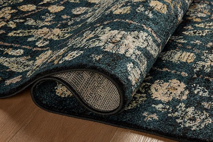 Loloi Rifle Paper Co. Laurel Collection LAU-05 Navy/Multi 6'-6" x 9'-2" Area Rug