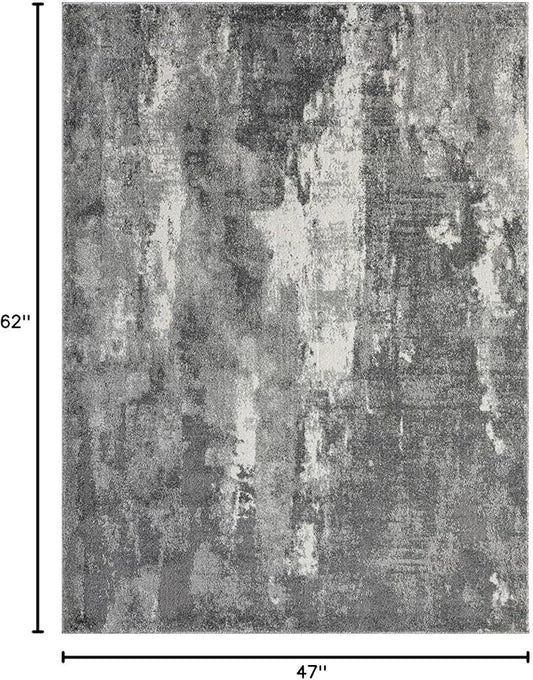 LUXE WEAVERS Euston Collection 7681 Dark Grey 4x5 Modern Abstract Area Rug