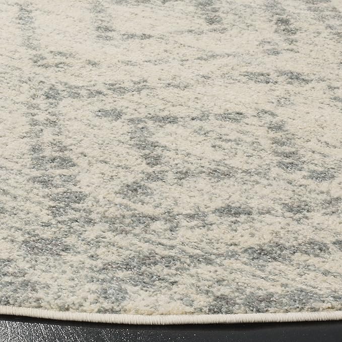 SAFAVIEH Adirondack Collection Round Rug - 12' Round, Ivory & Light Blue, Contemporary Design, Stain Resistant, Ideal for High Traffic Areas in Living Room, Bedroom & Dining Room (ADR131T-12R)