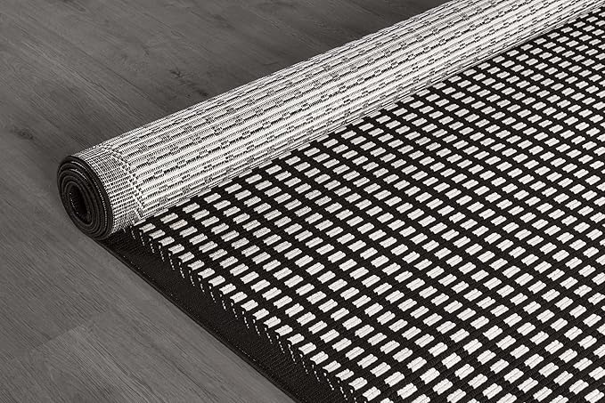 Beverly Rug Micro Loop Area Rug Black/White 6x9 Geometric Modern Luxury Zebra Durable Soft Indoor Rugs for Living Dining Room Office Stain Resistant Non Shedding Casual Indoor Carpet 6 x 9