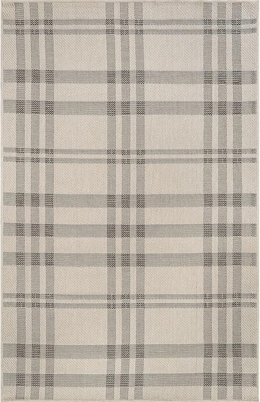 CAMILSON Easy Jute Rug 9x12, Indoor Outdoor Off-White Color Fiber Area Rugs for Living Room Patio and Dining Room Rug, Checkred Boho Woven Design, Easy-Cleaning, Washable Outside Carpet (9 x 12)