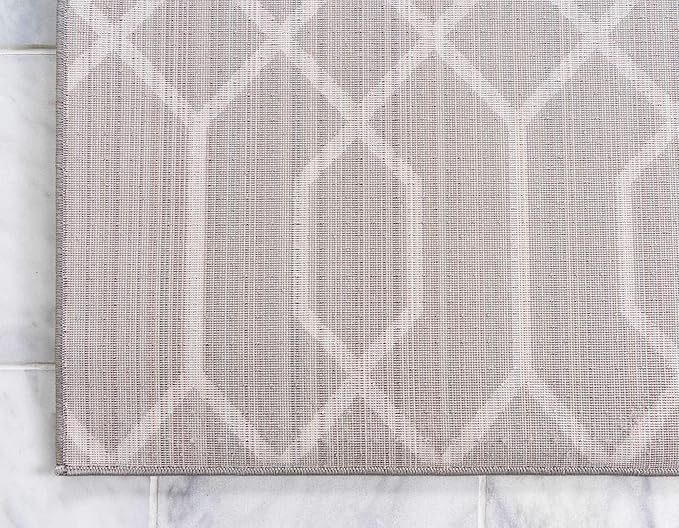Marilyn Monroe Glam Collection Area Rug - Trellis (9' x 12' Rectangle, Gray Silver/ Silver)