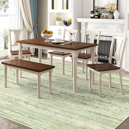 MUJOO 8x10 Area Rugs,Washable Rugs for Living Room Bedroom Dining Room,Modern Abstract Large Non Slip Carpet Indoor,Low Pile Throw Rug Accent Neutral Green
