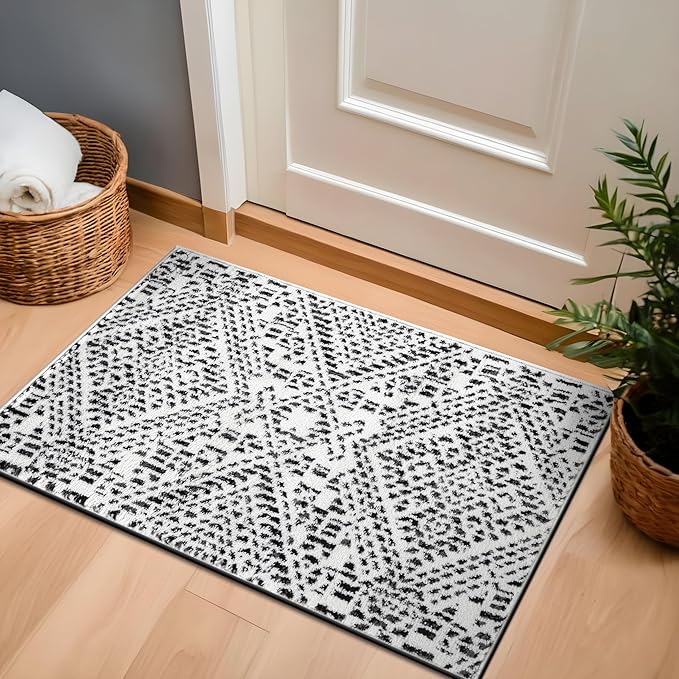 Rugshop Boho Cream Tribal Area Rug 2x3 – Modern Indoor Carpet for Living Room, Bedroom, or Entryway – Non-Shedding, Low Pile Geometric Design 2' x 3'