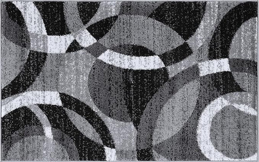 Rugshop Contemporary Abstract Circles Perfect for high Traffic Areas of Your Living Room,Bedroom,Home Office,Kitchen Area Rug 2'7" x 4' Gray