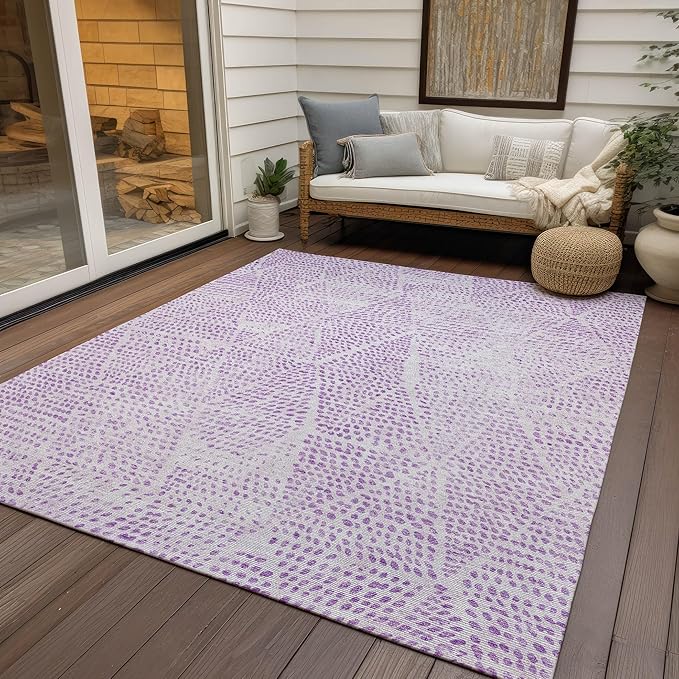 Addison Rugs Chantille ACN591 Purple 10' x 14' Indoor Outdoor Area Rug, Easy Clean, Machine Washable, Non Shedding, Bedroom, Living Room, Dining Room, Kitchen, Patio Rug
