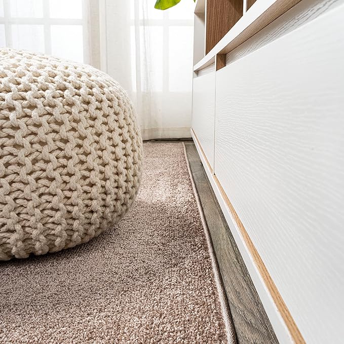 Eyely UES100J-3OV Supersoft Haze Solid Low-Pile Indoor Area Rug Casual;Contemporary;Solid;Traditional, Bedroom, Kitchen, Living Room, Easy-Cleaning, Non-Shedding, 3 X 5 Oval, Brown