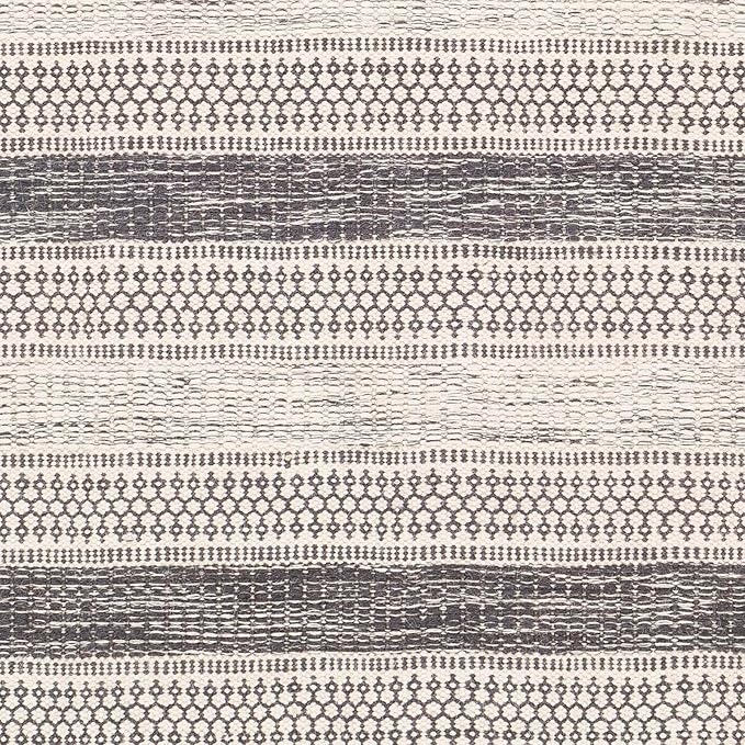 Mark&Day Wool Rugs, 5x7 Marvelle Global Medium Gray Area Rug, Black Ivory Carpet for Living Room, Bedroom or Kitchen (5' x 7'6")