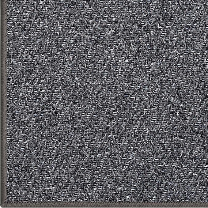 LUMI Ultra Thin Indoor Door Mat for Entrance 48"x72", Non Slip Entryway Mat, Low Profile Doormat, Unique Herringbone Design Carpet for Inside, Patio, Porch, Dark Gray