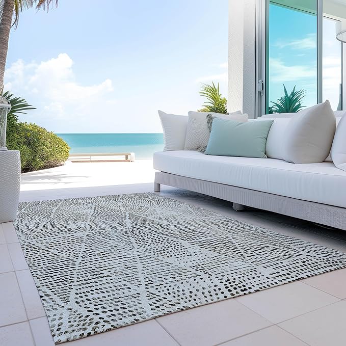 Addison Rugs Chantille ACN591 Ivory 9' x 12' Indoor Outdoor Area Rug, Easy Clean, Machine Washable, Non Shedding, Bedroom, Living Room, Dining Room, Kitchen, Patio Rug