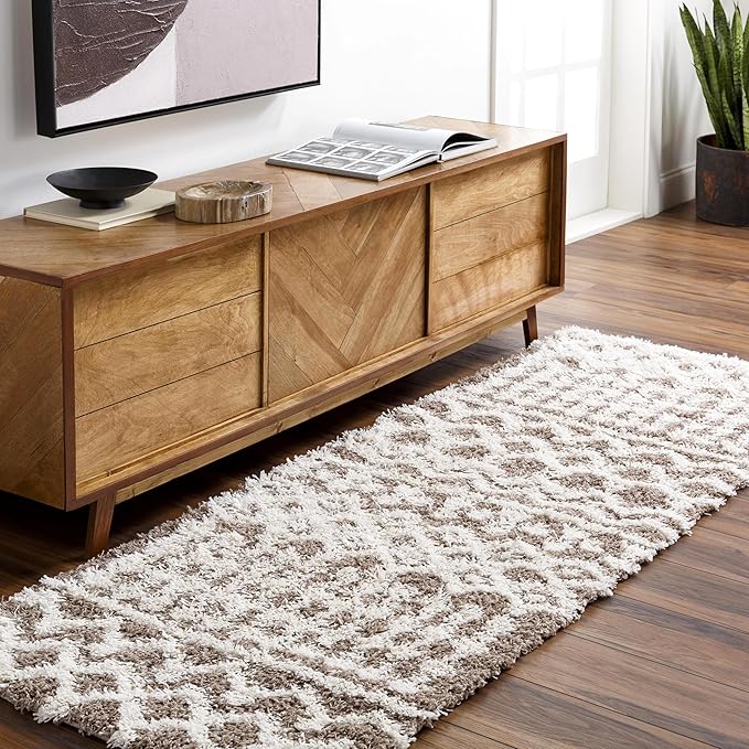 Livabliss Hapsburg Moroccan Shag Area Rug,9'3" x 12',Medium Brown