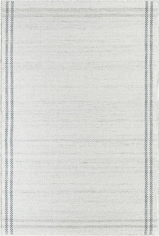 Mark&Day Wool Rugs, 2x8 Janmichael Solid and Border Gray/Ivory Runner Area Rug, Grey Ivory Black Carpet for Hallway, Kitchen, Bedroom or Living Room (2'6" x 8' Runner)