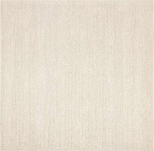 SAFAVIEH Natura Collection Area Rug - 4' Square, Ivory, Handmade Wool Blend, Textured Design, Ideal for Living Room, Bedroom, Dining Space (NAT620A)