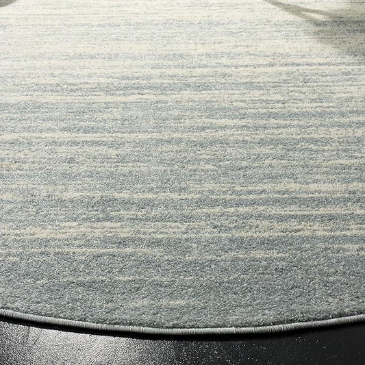 SAFAVIEH Adirondack Collection Area Rug - 4' Round, Slate & Cream, Modern Ombre Design, Non Shedding & Easy to Clean, Ideal for Living Room, Bedroom, Office, Dining Space (ADR113T)
