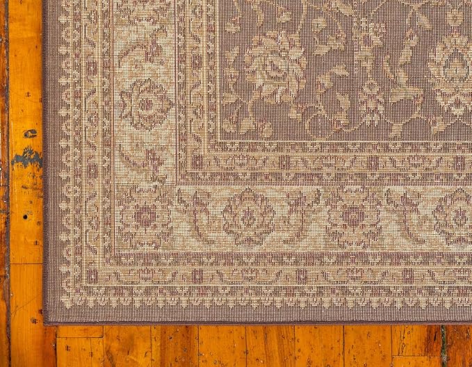 Unique Loom Voyage Collection Traditional Oriental Classic Intricate Design Area Rug (8' 0 x 11' 4 Rectangular, Brown/Ivory)