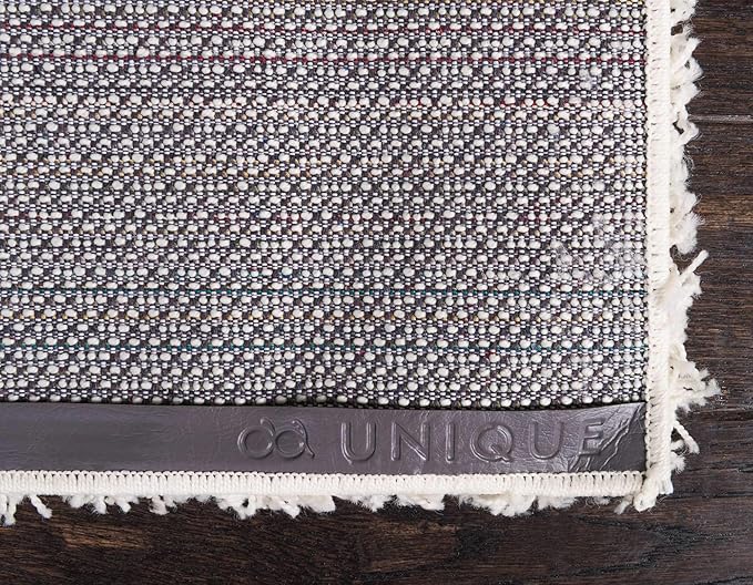 Unique Loom Solid Shag Collection Area Rug (2' 6" x 13' 1" Runner, Pure Ivory)