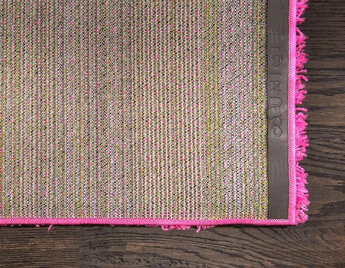 Unique Loom Solid Shag Collection Area Rug (2' 7" x 10' Runner, Taffy Pink)