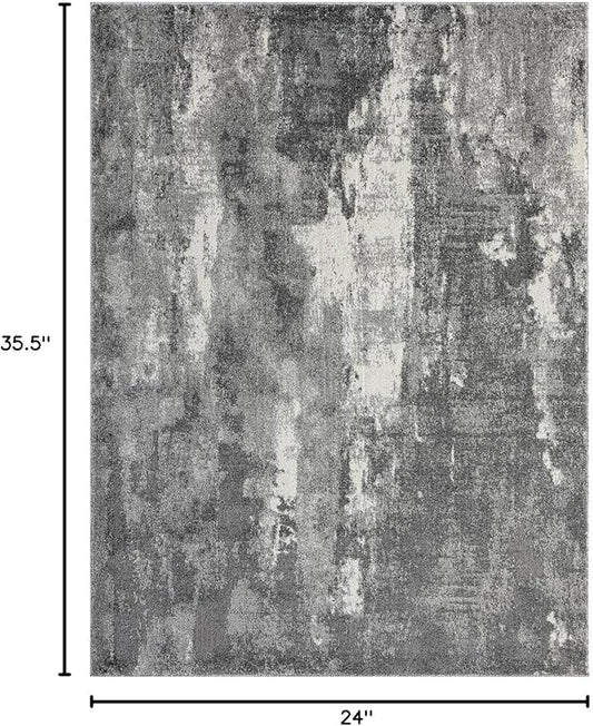 LUXE WEAVERS Euston Collection 7681 Dark Grey 2x3 Modern Abstract Area Rug